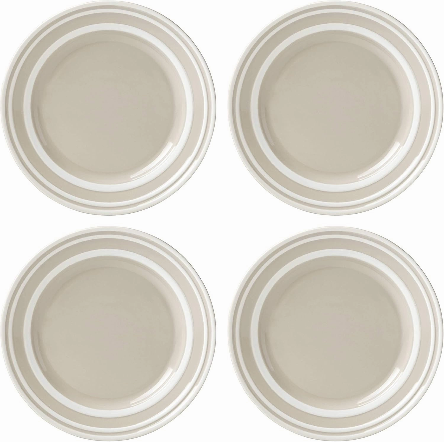 Kate Spade Sculpted Stripe Beige 4-Piece Accent Plates, 5.90 LB, Brown
