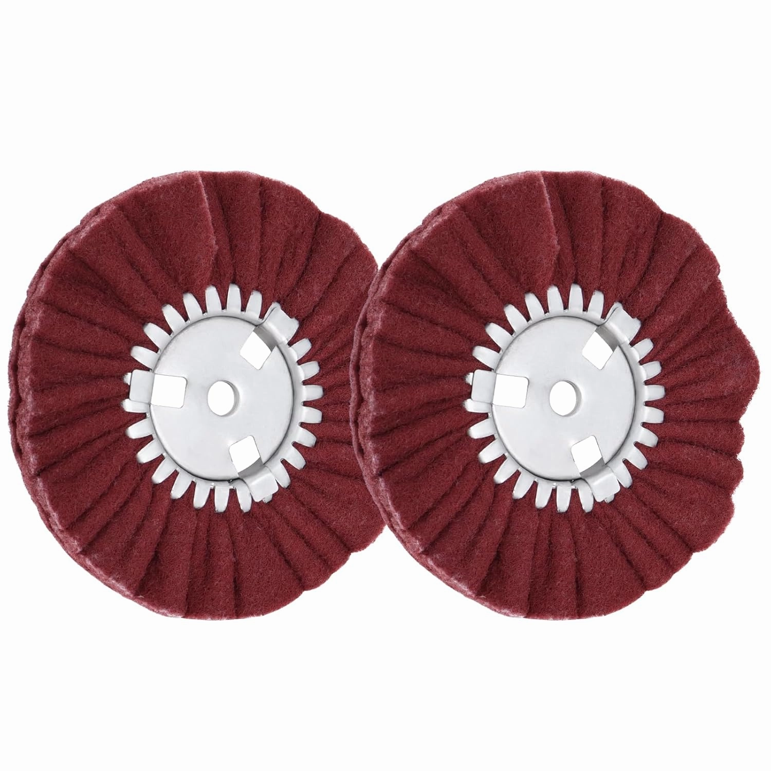 Ketofa 8'' Non-Woven Airway Buffing Wheel, 5/8'' Arbor Hole Aluminum Polishing Wheel for Angle Grinder, Coarse Polishing (2 pcs)