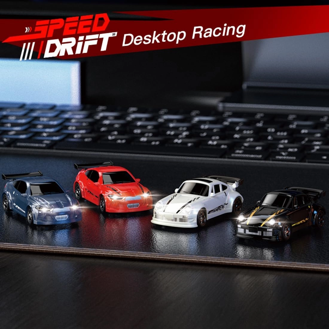 KF20 1:64 Scale Mini Drift RC Car with Full Proportional RTR 2.4GHZ Remote Control for Desktop Racing (Blue)