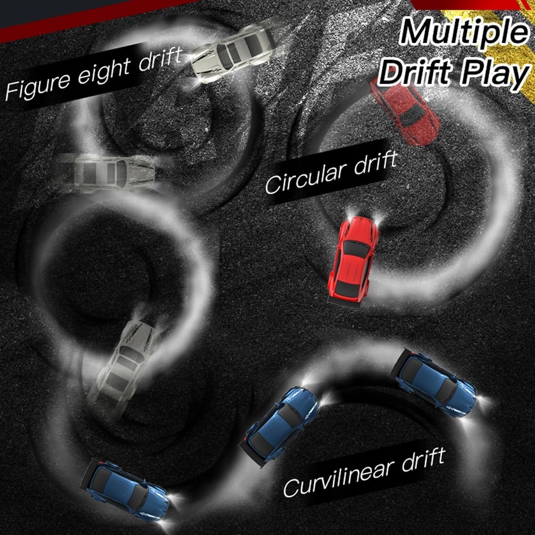 KF20 1:64 Scale Mini Drift RC Car with Full Proportional RTR 2.4GHZ Remote Control for Desktop Racing (Blue)