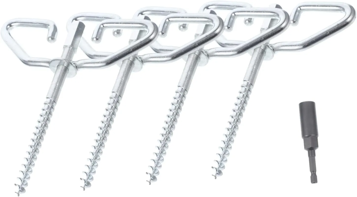 KICHOUSE Shelter Anchors Ice Anchor Drill Adapter 4 Pack High Strength Tent Stakes