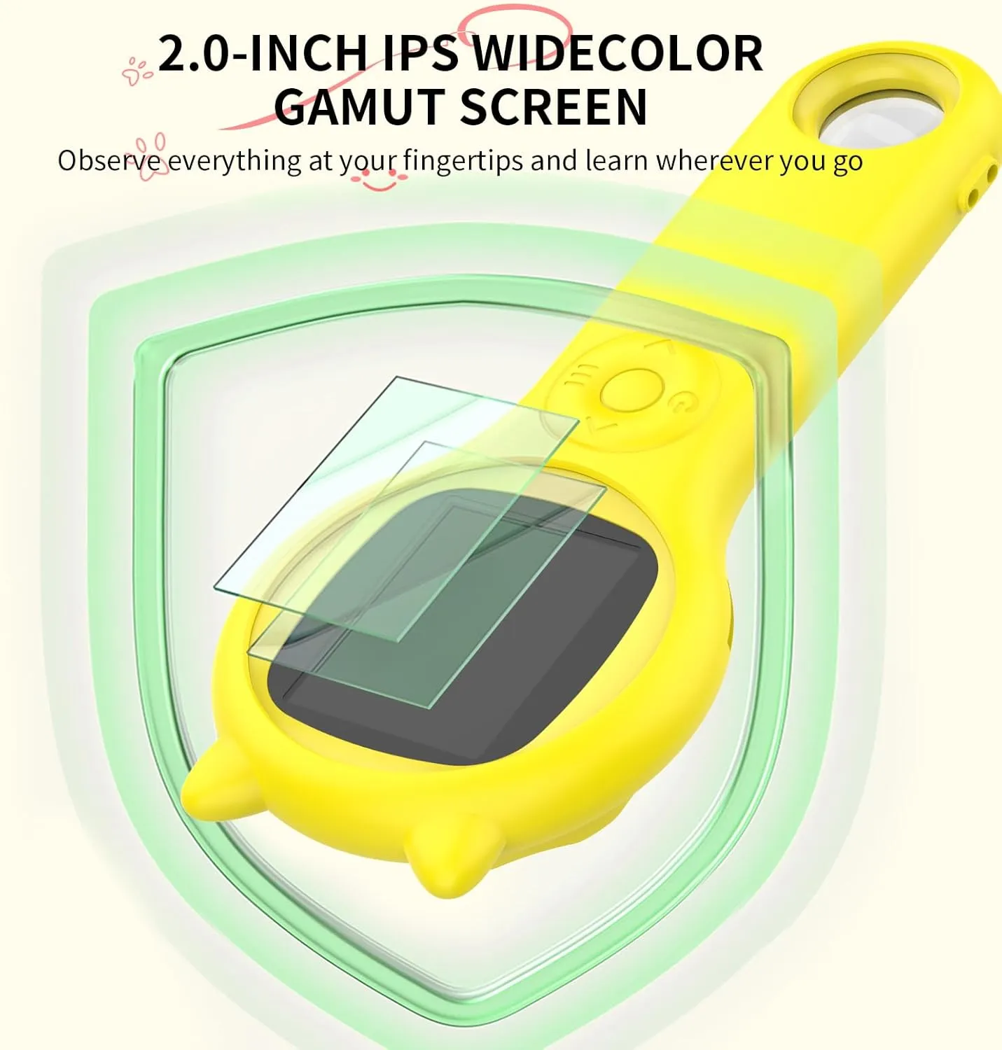 Kids Magnifying Glass Educational Science Kit - Mini LED Pocket Microscope for Kids(3-10 Years) - Durable Design - Ideal Gift for Girls (Yellow)