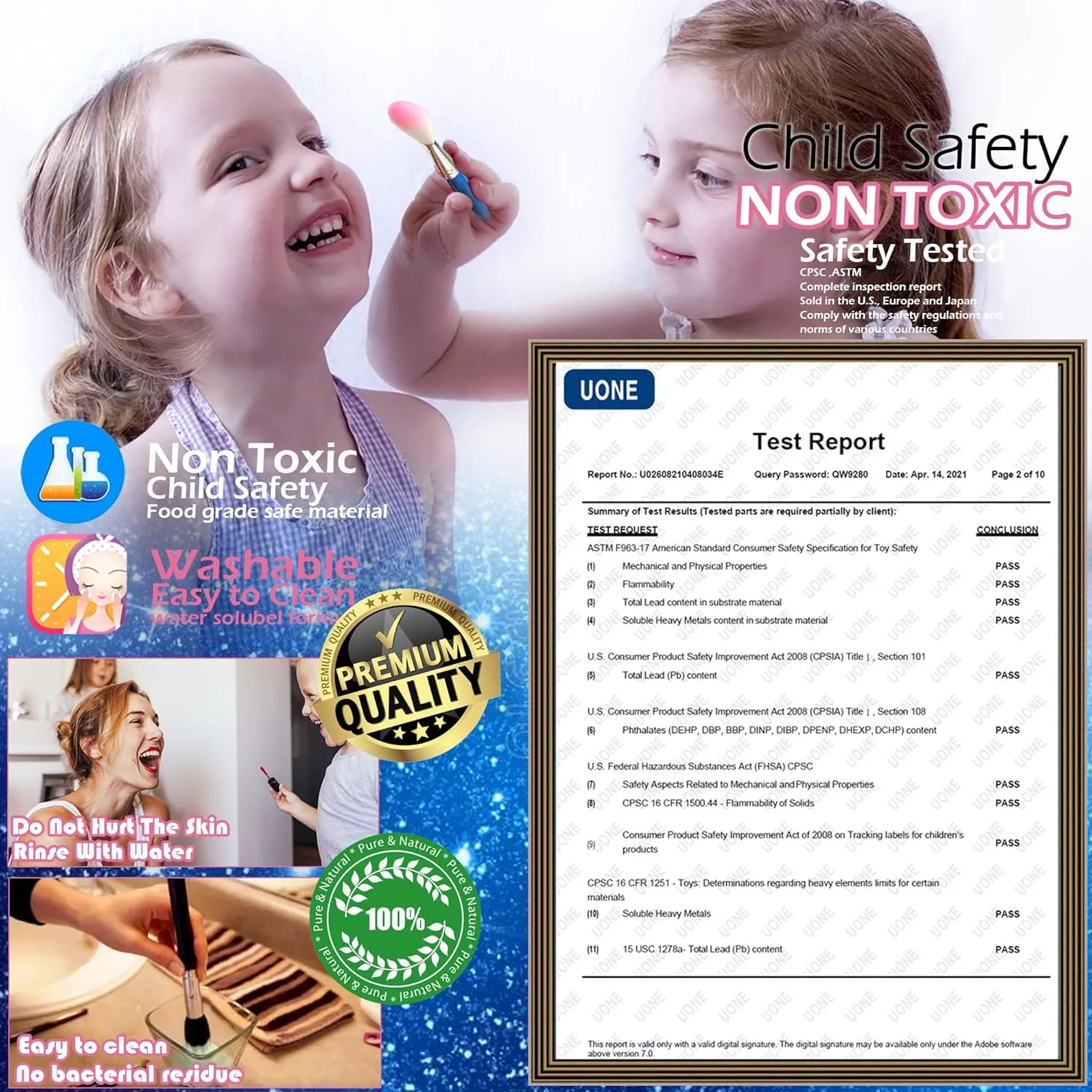 Kids Makeup Kit for Girl -Kids Makeup Kit Toys for Girls Make Up for Little Girls,Non Toxic Toddlers Pretend Cosmetic Kits,Child Play Makeup Set, Age 3-12 & Up Year Old Children Gift
