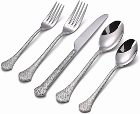 KINGSTONE Premium Silverware Sets, 18/10 Stainless Steel Flatware Set，30-Piece Cutlery with Tin Flow Handles, Dishwasher Safe (30-Piece)