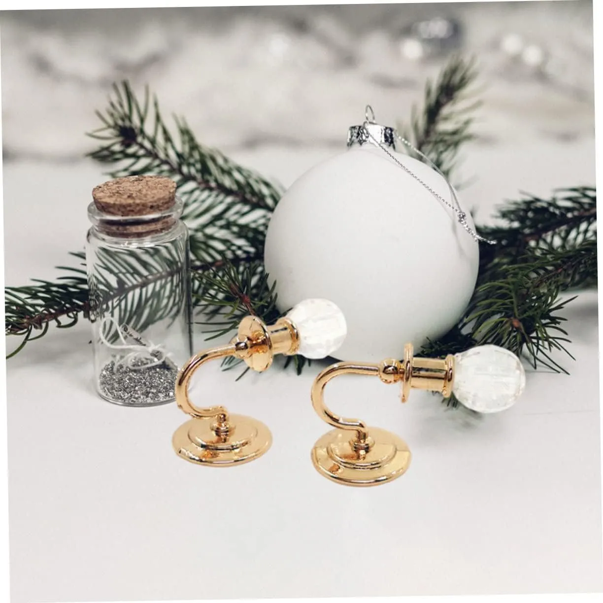Kisangel 1 Pair Tiny Wall Lamp Model Mini Lamp for Dollhouse Scene Decoration Compact and Stylish Design for Enhancing Miniature Environments of Wall Lights