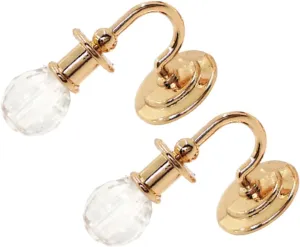Kisangel 1 Pair Tiny Wall Lamp Model Mini Lamp for Dollhouse Scene Decoration Compact and Stylish Design for Enhancing Miniature Environments of Wall Lights