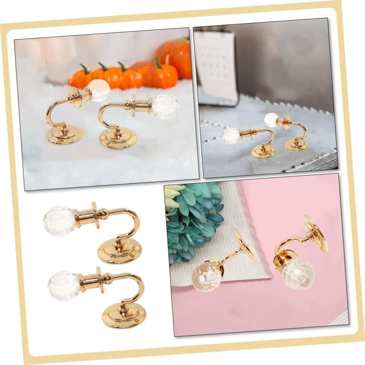 Kisangel 1 Pair Tiny Wall Lamp Model Mini Lamp for Dollhouse Scene Decoration Compact and Stylish Design for Enhancing Miniature Environments of Wall Lights