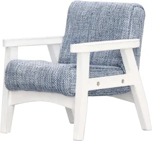 KUIDAMOS 1/12 Scale Miniature Armchair,White Armrest Blue Mini Toy Couch Chairs Dollhouse Miniature Standing Set Grey Vivid Single Sofa Doll House Toys for Dollhouse 1:12 Dolls
