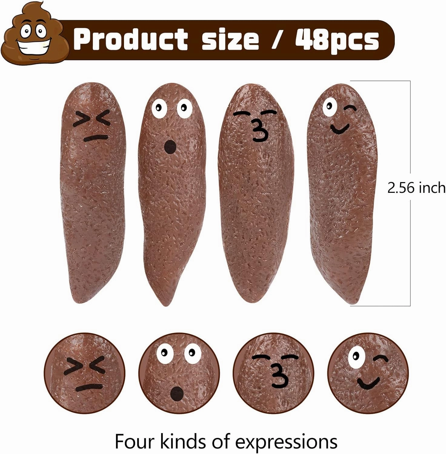 KXCOFTXI 90 Pack Poop for Finger Slingshot, Poop Rubber Spoof Toy for School Party, Friends Gathering