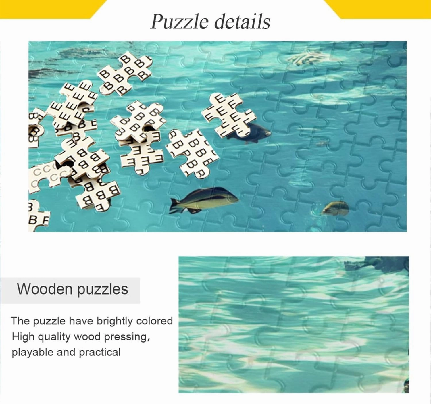 Landscape Fish Coral Jigsaw Puzzle 500 Piece, Educational Intellectual Decompression Puzzle Game Jigsaw Puzzle for Adult Active Thinking Party Entertainment, Family Games