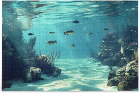 Landscape Fish Coral Jigsaw Puzzle 500 Piece, Educational Intellectual Decompression Puzzle Game Jigsaw Puzzle for Adult Active Thinking Party Entertainment, Family Games