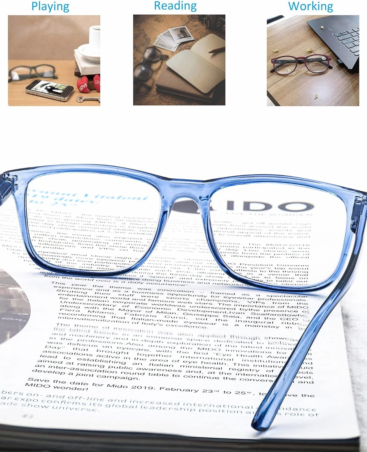 Large Reading Glasses Men  0.50 Oversized Wide Square Readers 4 Pack,Comfy Lightweight Cheaters for Big Head