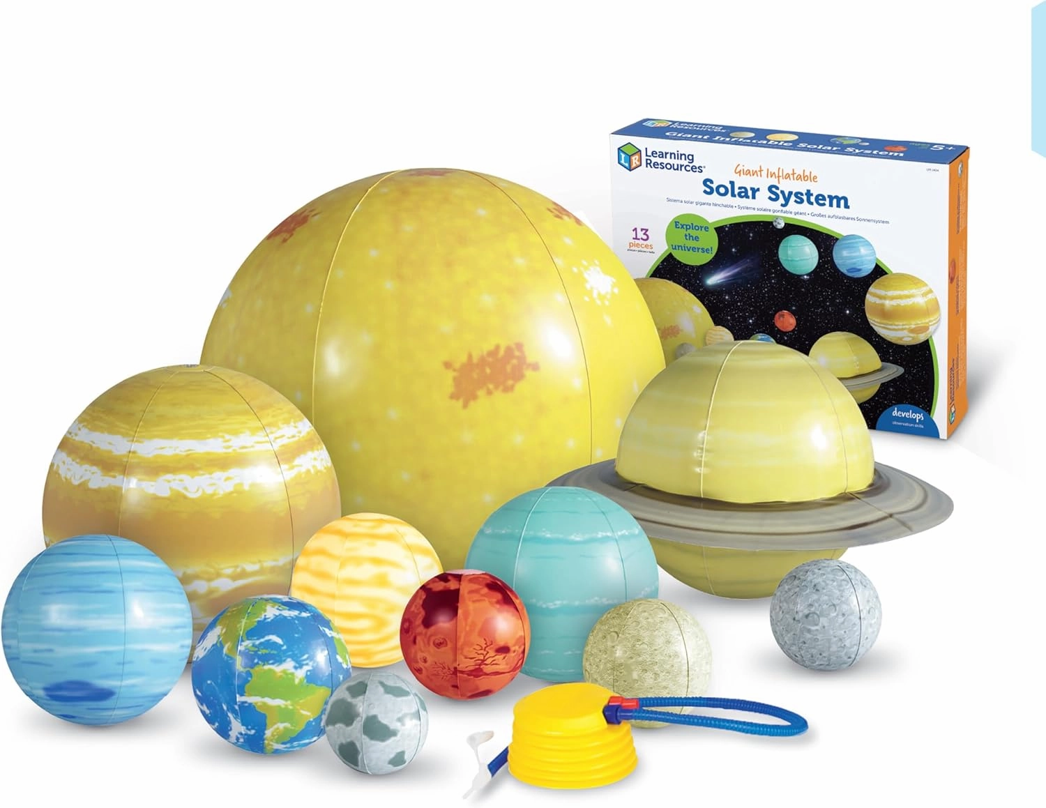 Learning Resources Giant Inflatable Solar System - Grades K  Solar System Demonstration Tool, Solar System Model, Inflatable Planets for Classroom