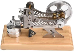 LED Air Stirling Engine Funny Generator Model Engine Education Tool Electricity Power Generator Model Low Temperature Hot Air Mini Stirling Engine Motor Model