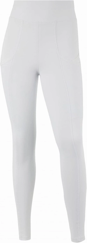 LeMieux Young Rider Pull On Breeches in White - Supportive Elasticated Waistband - Childrens Horse Riding Pants