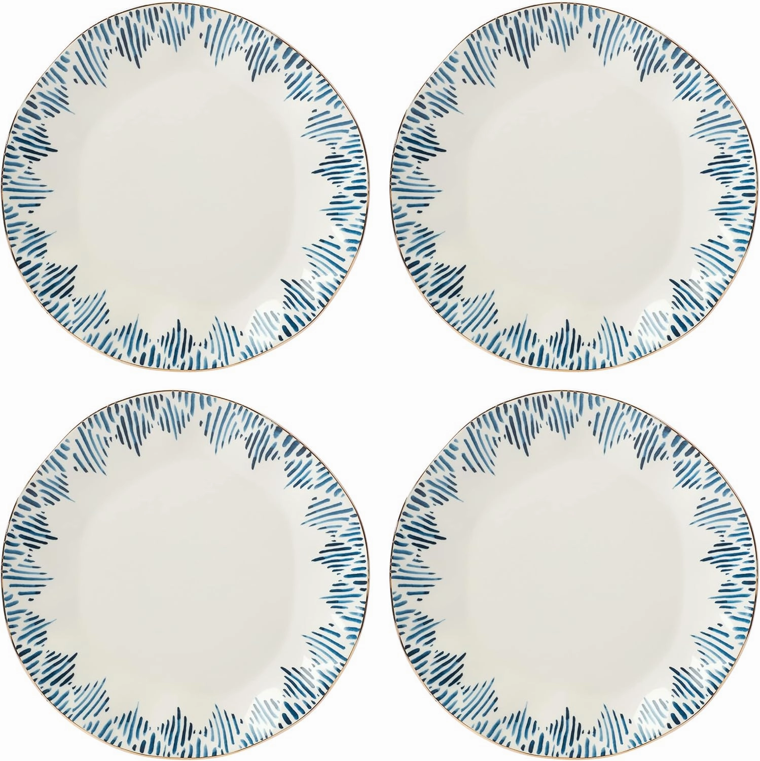 Lenox Blue Bay 4-Piece Set Dinner Plates, 6.45 LB, White