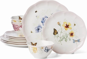 Lenox Piece Dinnerware Set Butterfly Meadow Pink, 12 Count