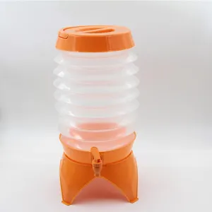 LFFH BPA Free Plastic Water Storage Bag, Portable Collapsible Water Tank Lightweight Saving Space for Camping Outdoor Party BBQ (Color : Orange, Size : 9.5L)