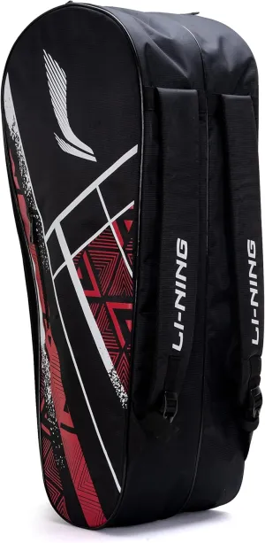 Li-Ning Raider Max Double Zipper Polyester Badminton Kit Bag (Black , Large) | Unbreakable Zippers | Easy Mobility | Unisex - Men, Boys, Girls, Women