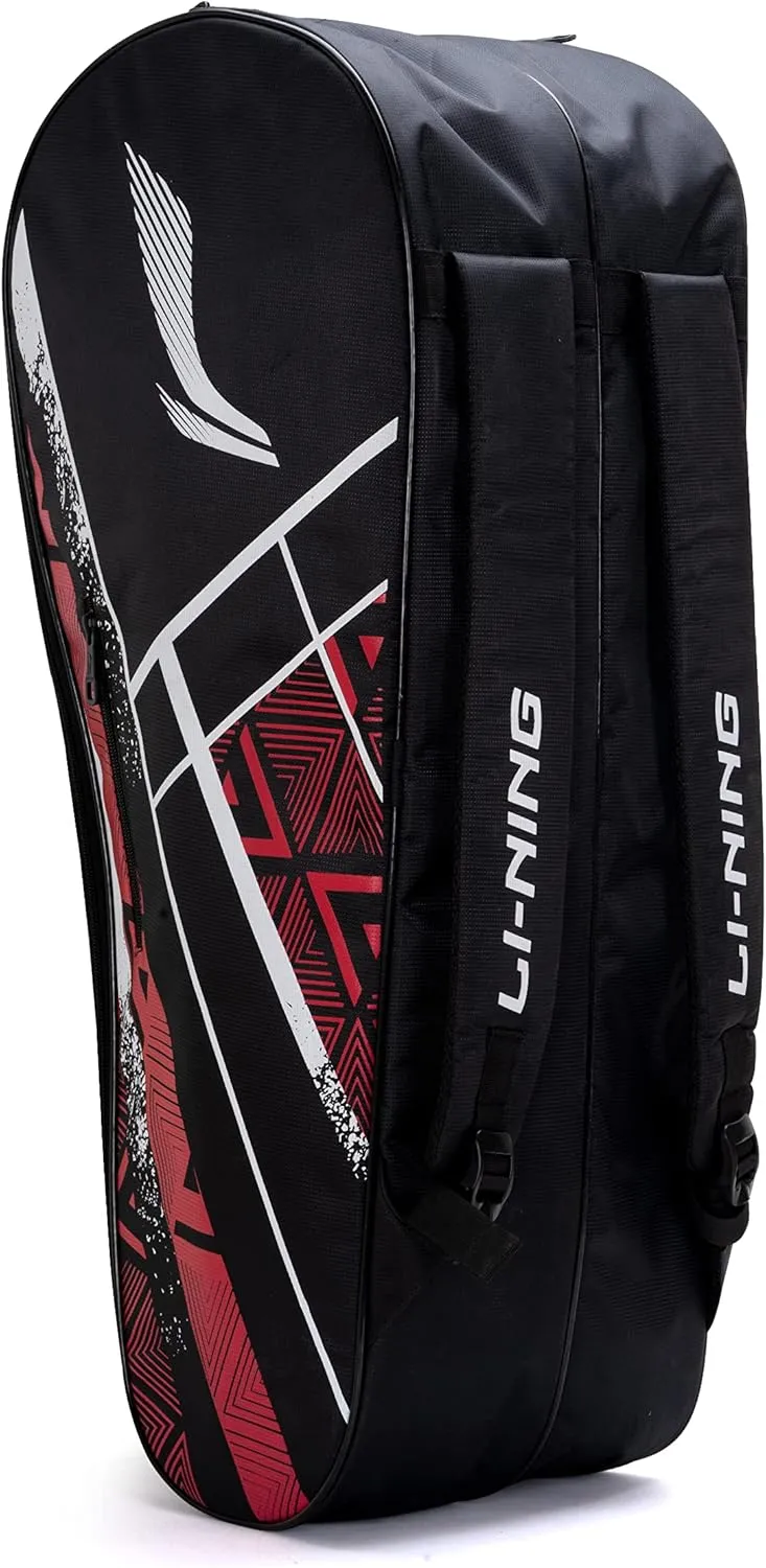 Li-Ning Raider Max Double Zipper Polyester Badminton Kit Bag (Black , Large) | Unbreakable Zippers | Easy Mobility | Unisex - Men, Boys, Girls, Women