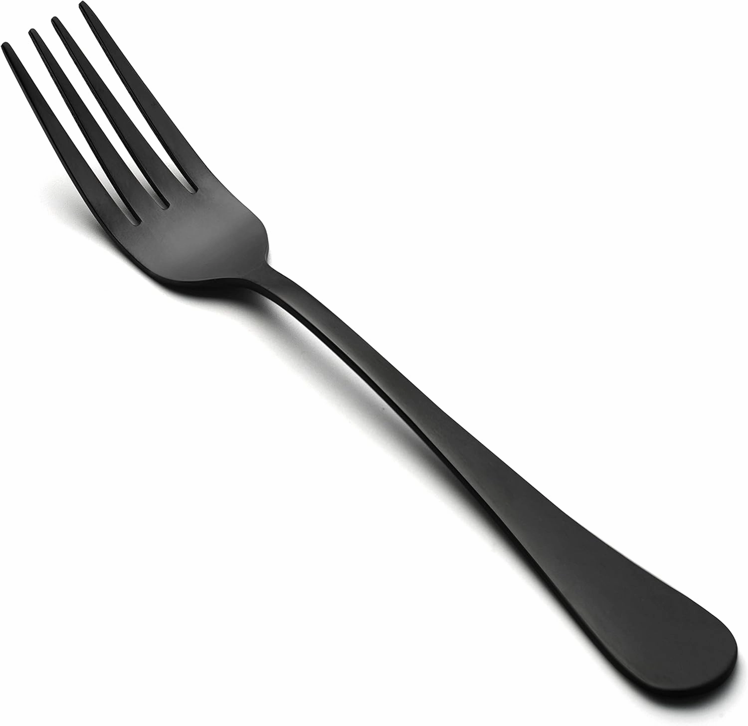 LIANYU Black Dinner Forks Set of 12, 8 Inches Stainless Steel Silverware Flatware Cutlery Table Forks, Mirror Finish, Dishwasher Safe