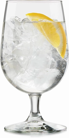 Libbey 7513 Vina Goblet Glasses Set of 12, Clear, 16 Oz, Timeless Short Stem Glasses, Dishwasher Safe Drinking Goblets for Water, Iced Tea, and More