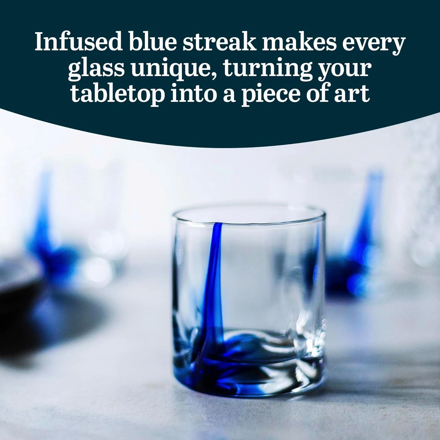 Libbey Blue Ribbon Impressions Rocks Glasses, 8-ounce, Set of 8
