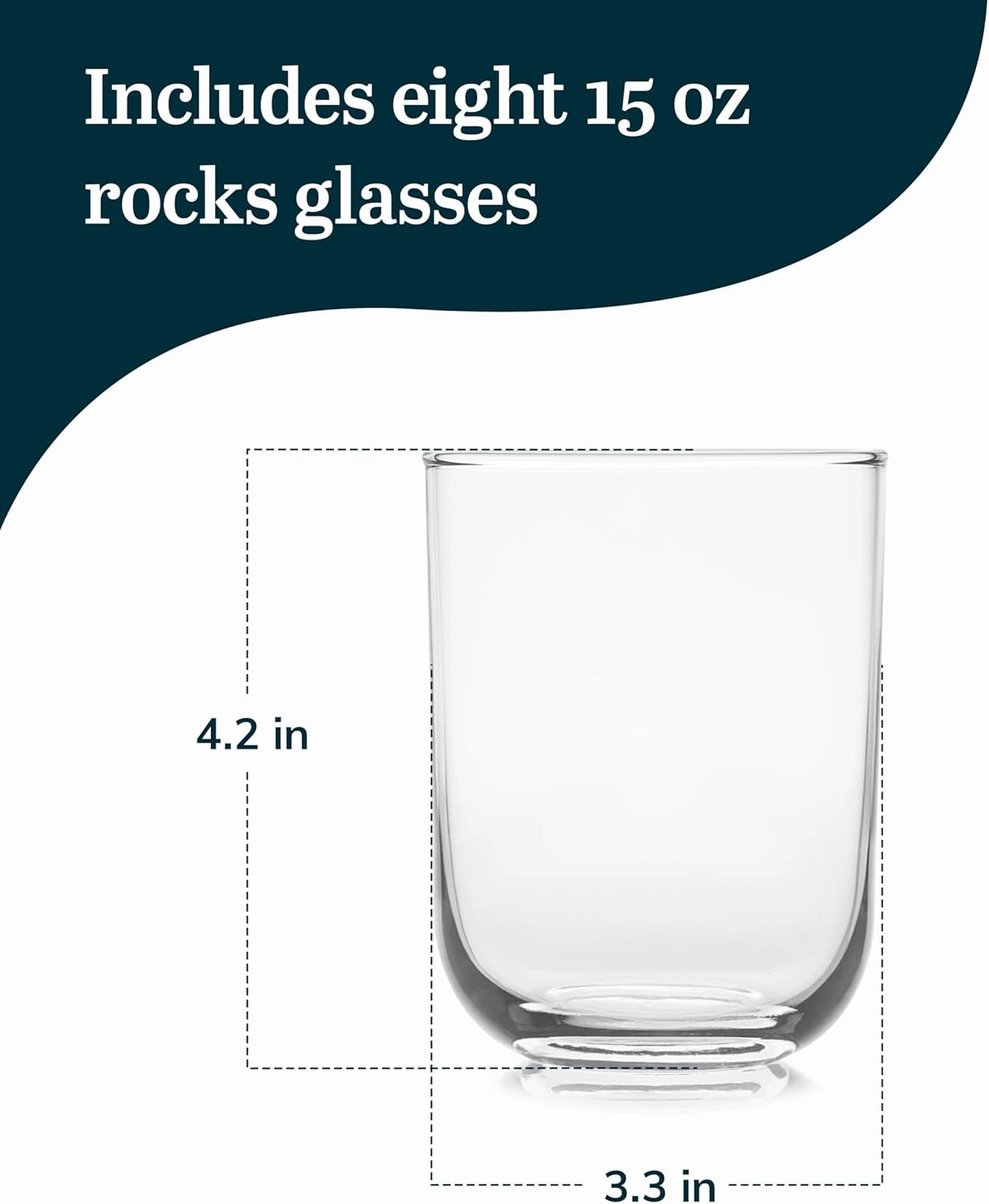 Libbey Polaris Rocks Glasses Set, Sophisticated Glassware Drinking Glasses Set of 8, Dishwasher Safe Glasses for Birthdays, Weddings, Anniversaries