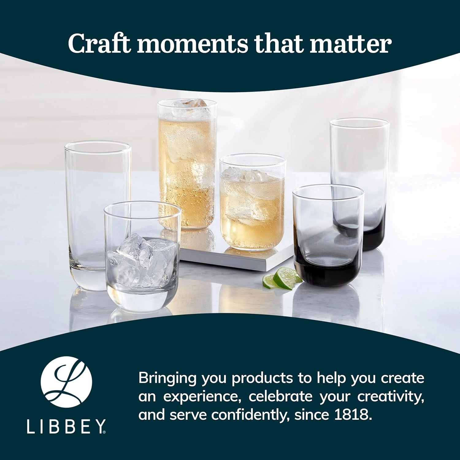Libbey Polaris Rocks Glasses Set, Sophisticated Glassware Drinking Glasses Set of 8, Dishwasher Safe Glasses for Birthdays, Weddings, Anniversaries