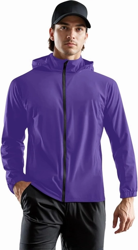 Light Rain Jacket Mens Big and Tall Light Unisex Raincoats Breathable Lightweight with Hood Summer Hoodies