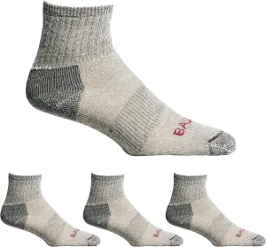 Lightweight 80% Merino Wool All Season Quarter Hiking Socks - 4 Pairs for Men and Women (Lunar Gray, L (Fits Men's Shoe 9-12, Women's 10-12))