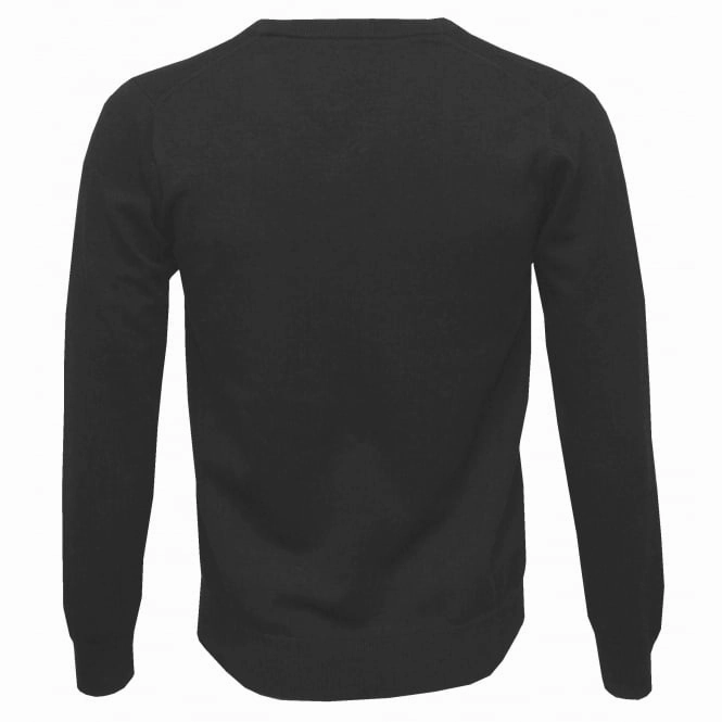 Lightweight Cotton V-Neck Sweater, Dark Charcoal Melange