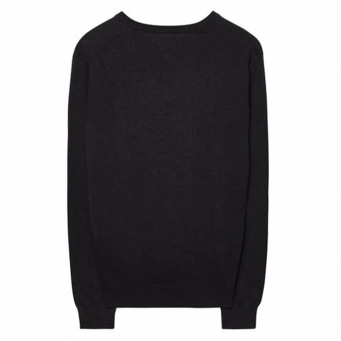 Lightweight Cotton V-Neck Sweater, Dark Charcoal Melange