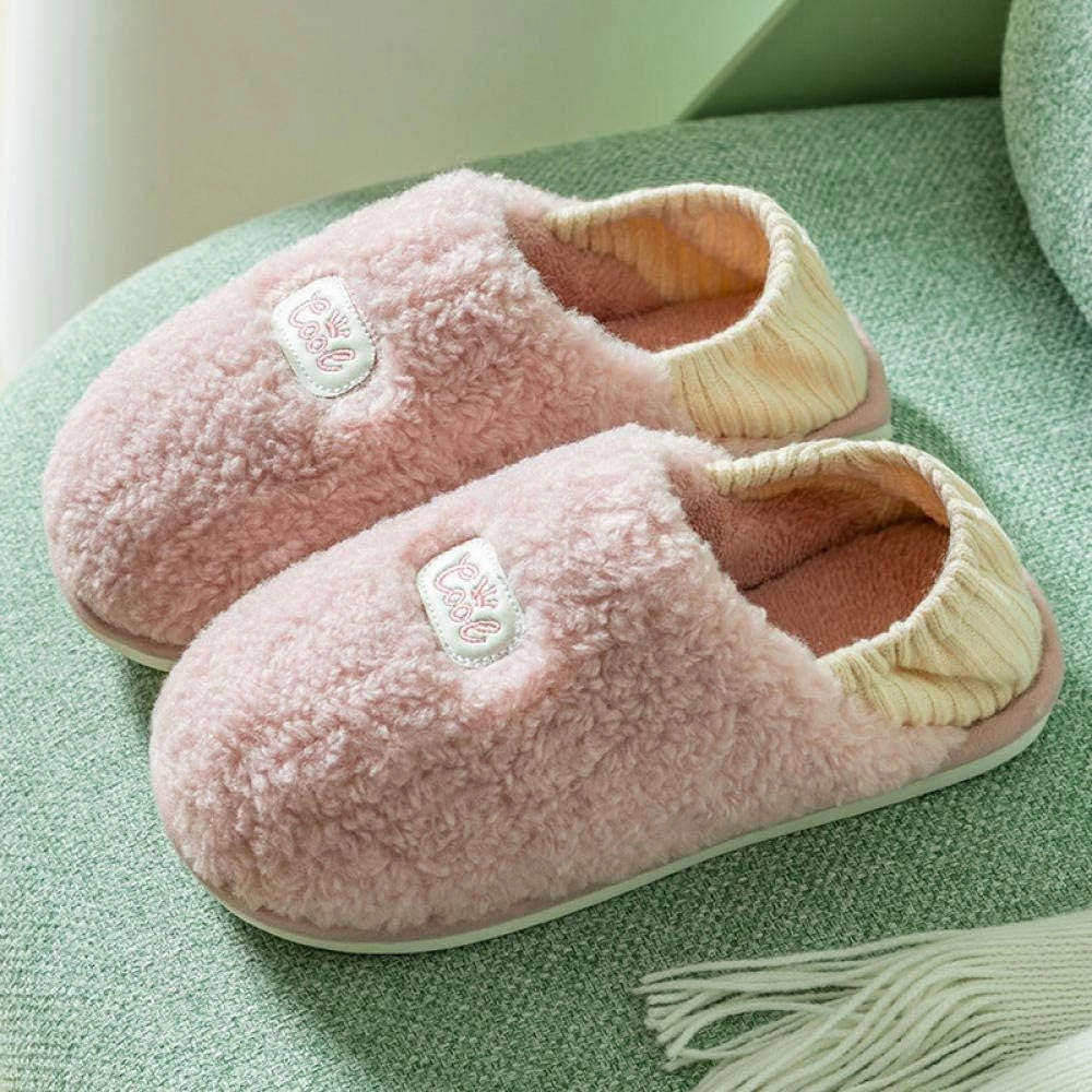 Lightweight House Shoes,Maternity Bag with Cotton Slippers, Non-Slip Postpartum Confinement Shoes-Pink_38-39,House Shoes Indoor
