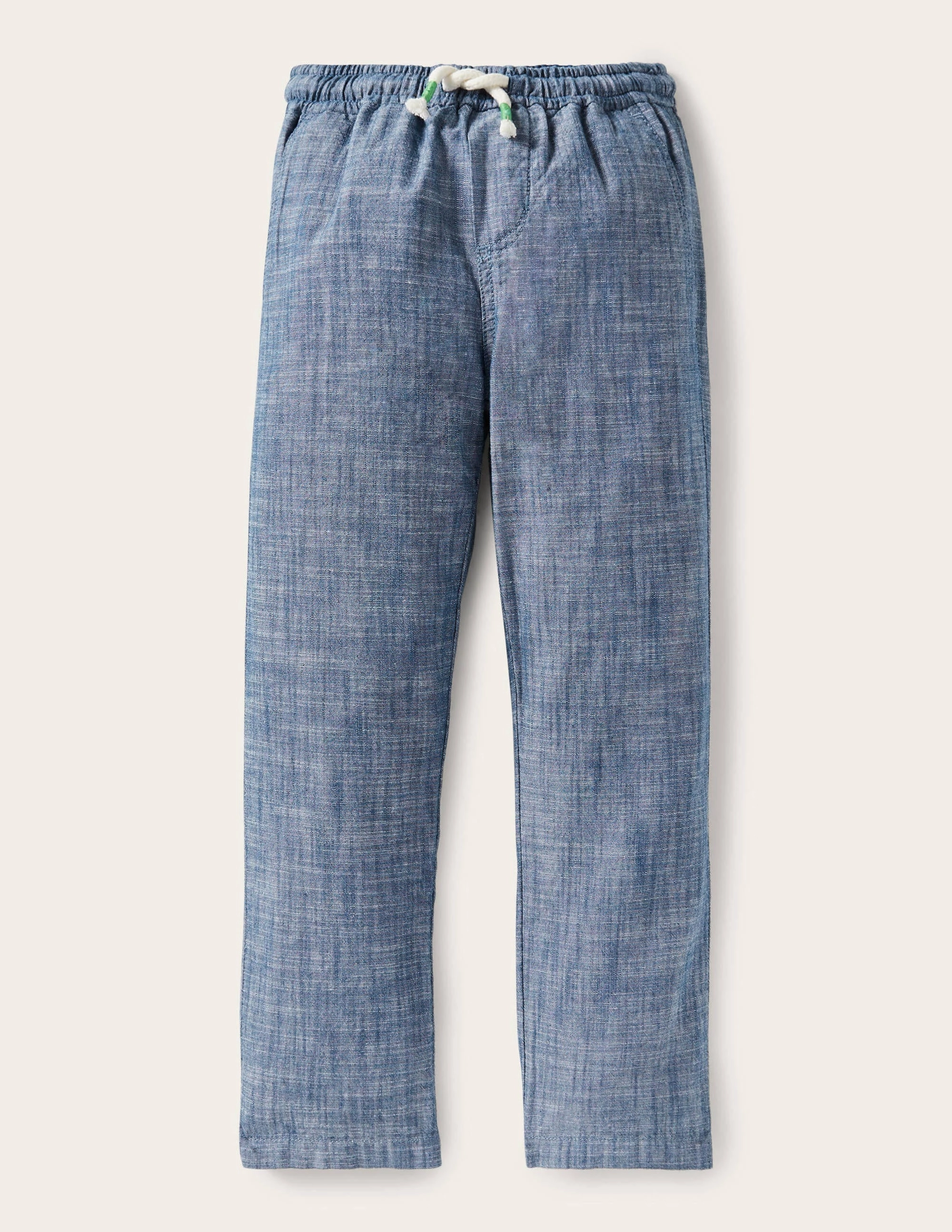 Lightweight Pull-on Trousers-Chambray Blue