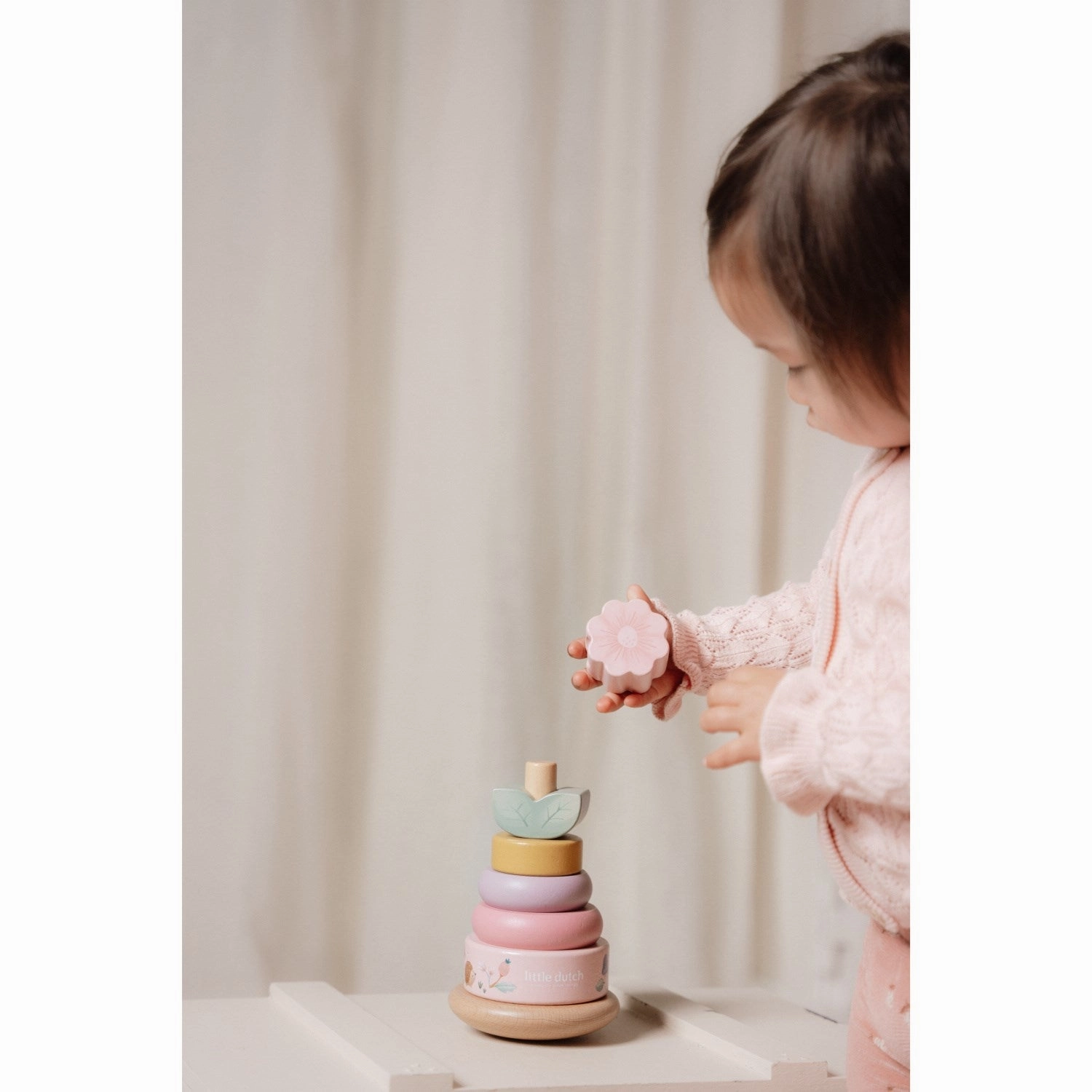 Little Dutch Fairy Garden Pink Rocking Ring Stacker