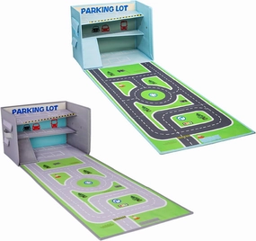 Livememory Toy Car Garage Box - Toy Car Storage Toy Car Box for Boys with Car Rug Play Mat (Not Included Cars)