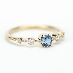London blue topaz engagement ring unique, blue topaz and diamonds ring