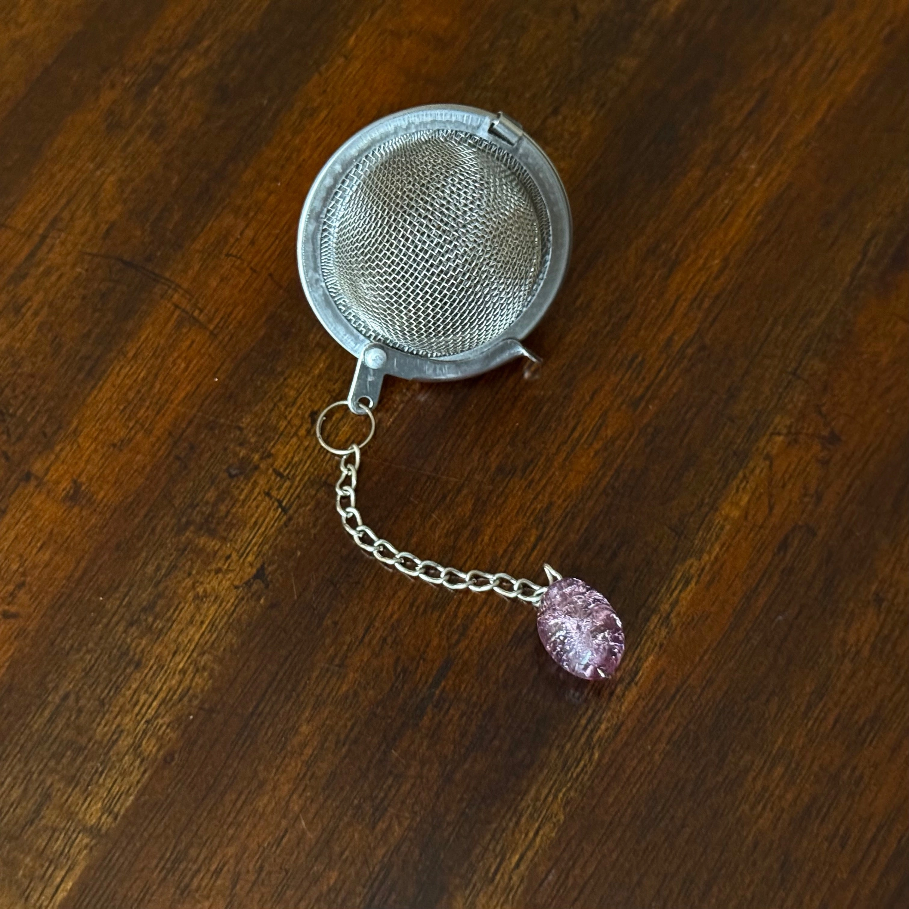 Loose Leaf Tea Steeper - GLASS BEADS (Pink)