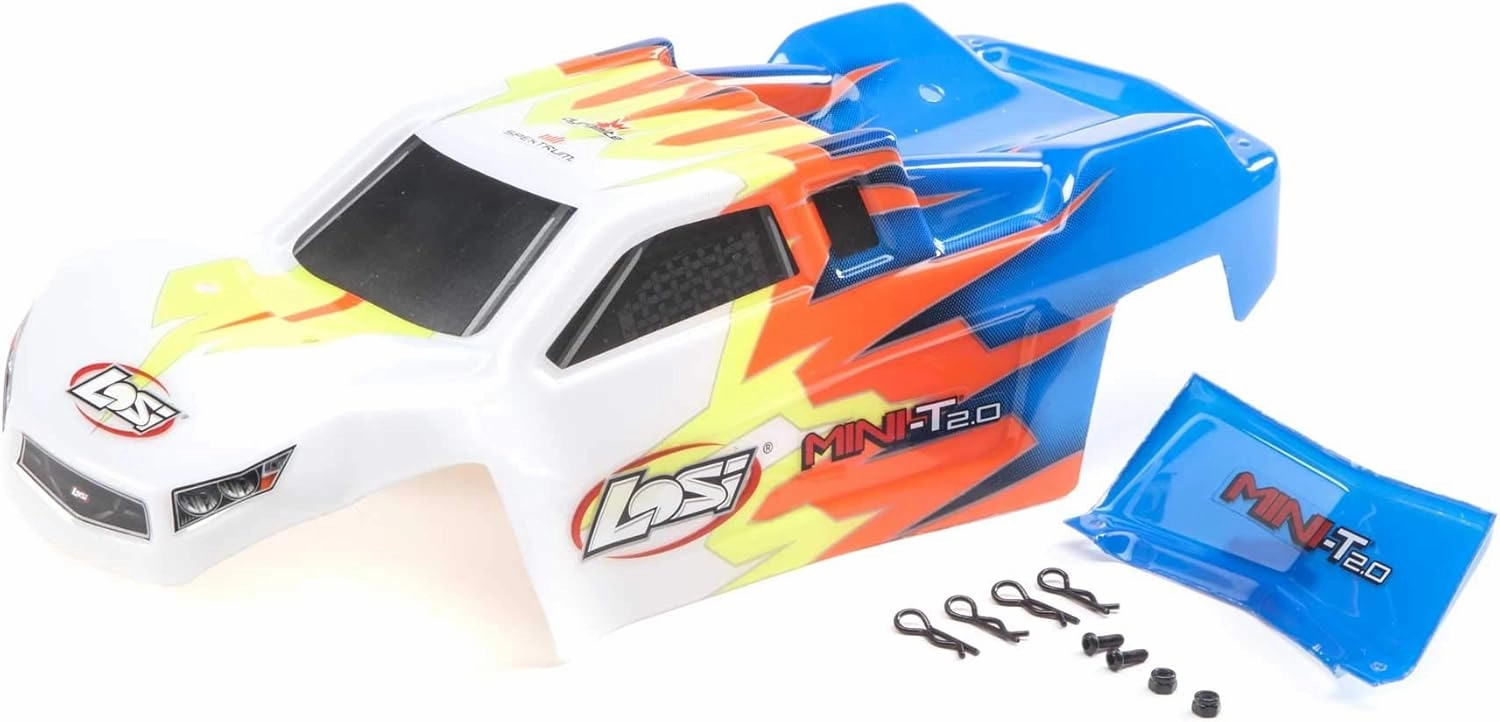 Losi Body Blue/White Mini-T 2.0 LOS210014 Car/Truck Bodies Wings & Decals