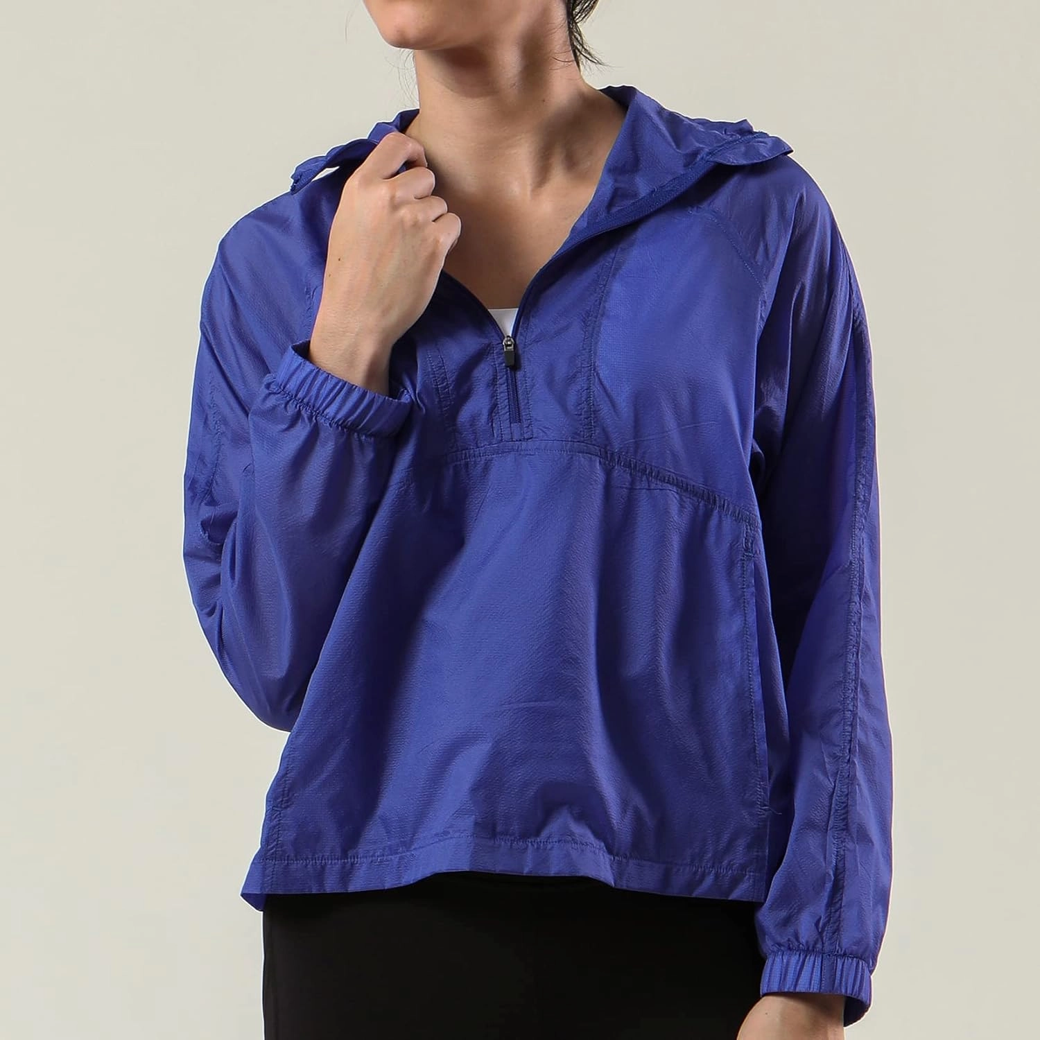 Lu's Chic Women's UPF 50  Quarter Zip Jacket Zipper UV Sun Protection Shirt Lightweight Cycling Coat