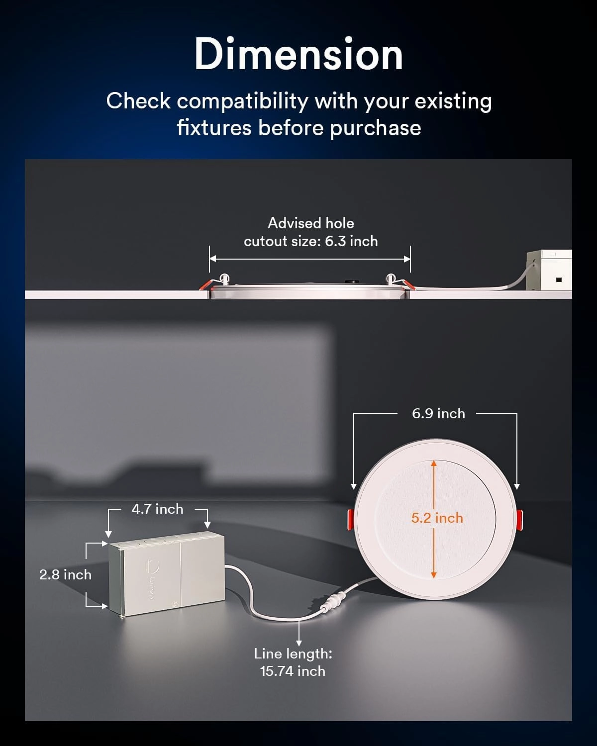 Lumary RGBAI Smart Recessed Lighting 6 Inch with Gradient Accent and Night Ring, 13W 1000LM Wi-Fi LED Recessed Lights, LED Downlight Compatible with Alexa/Google Assistant/Siri, 4PCS
