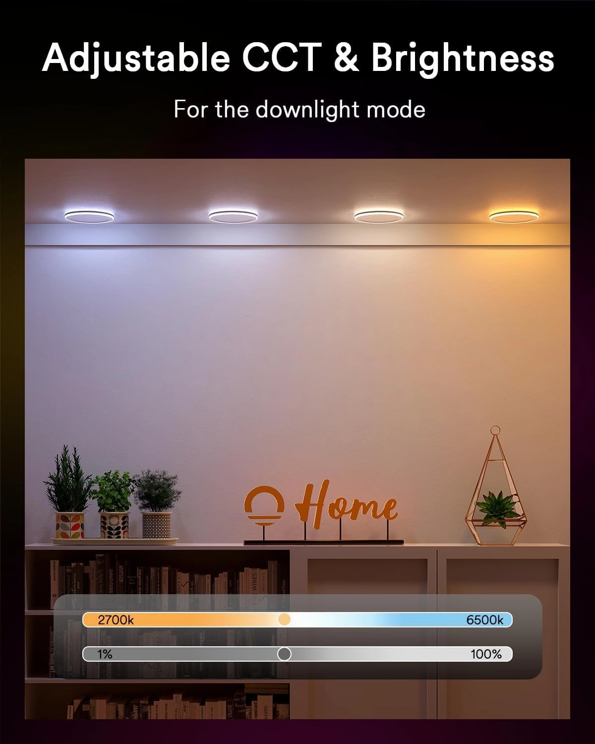 Lumary RGBAI Smart Recessed Lighting 6 Inch with Gradient Accent and Night Ring, 13W 1000LM Wi-Fi LED Recessed Lights, LED Downlight Compatible with Alexa/Google Assistant/Siri, 4PCS