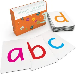 Magnetic Big Alphabet ABC Flash Cards - 36 Sturdy Lowercase Large Letters(3 Sets of Vowels) - for Classroom Teachers, Homeschool, ESL, Kids and Adults