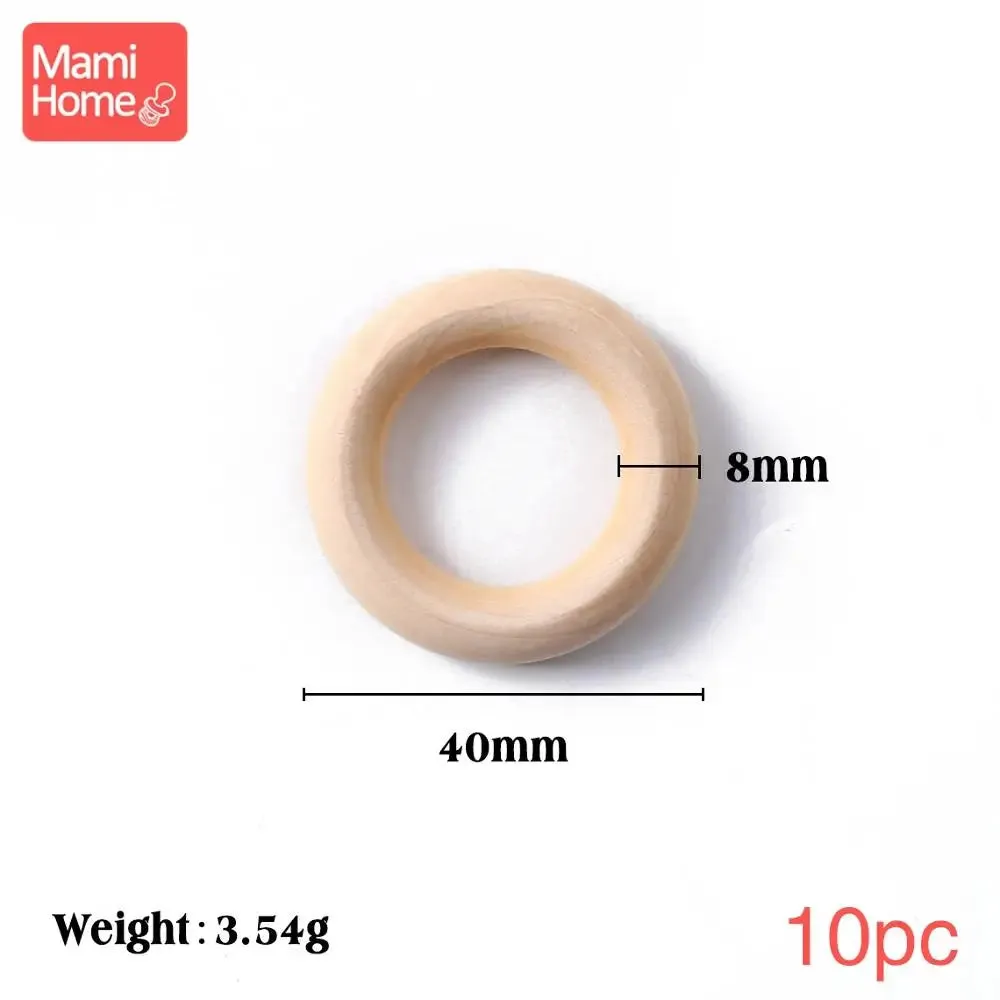 Maple Wooden Teething Rings Set: 10/5/3pcs for DIY Nursing Necklace, Baby Rattles, BPA-Free, Eco-Friendly
