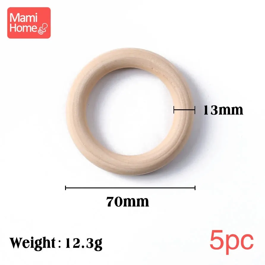 Maple Wooden Teething Rings Set: 10/5/3pcs for DIY Nursing Necklace, Baby Rattles, BPA-Free, Eco-Friendly