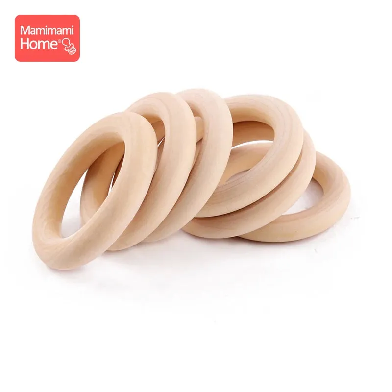 Maple Wooden Teething Rings Set: 10/5/3pcs for DIY Nursing Necklace, Baby Rattles, BPA-Free, Eco-Friendly
