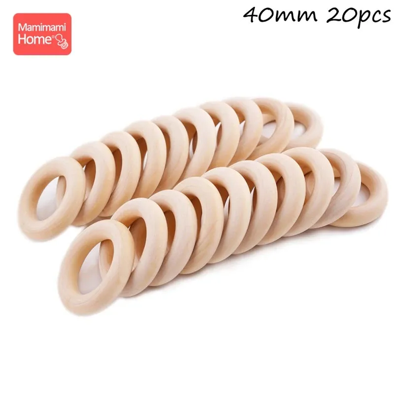 Maple Wooden Teething Rings Set: 10/5/3pcs for DIY Nursing Necklace, Baby Rattles, BPA-Free, Eco-Friendly