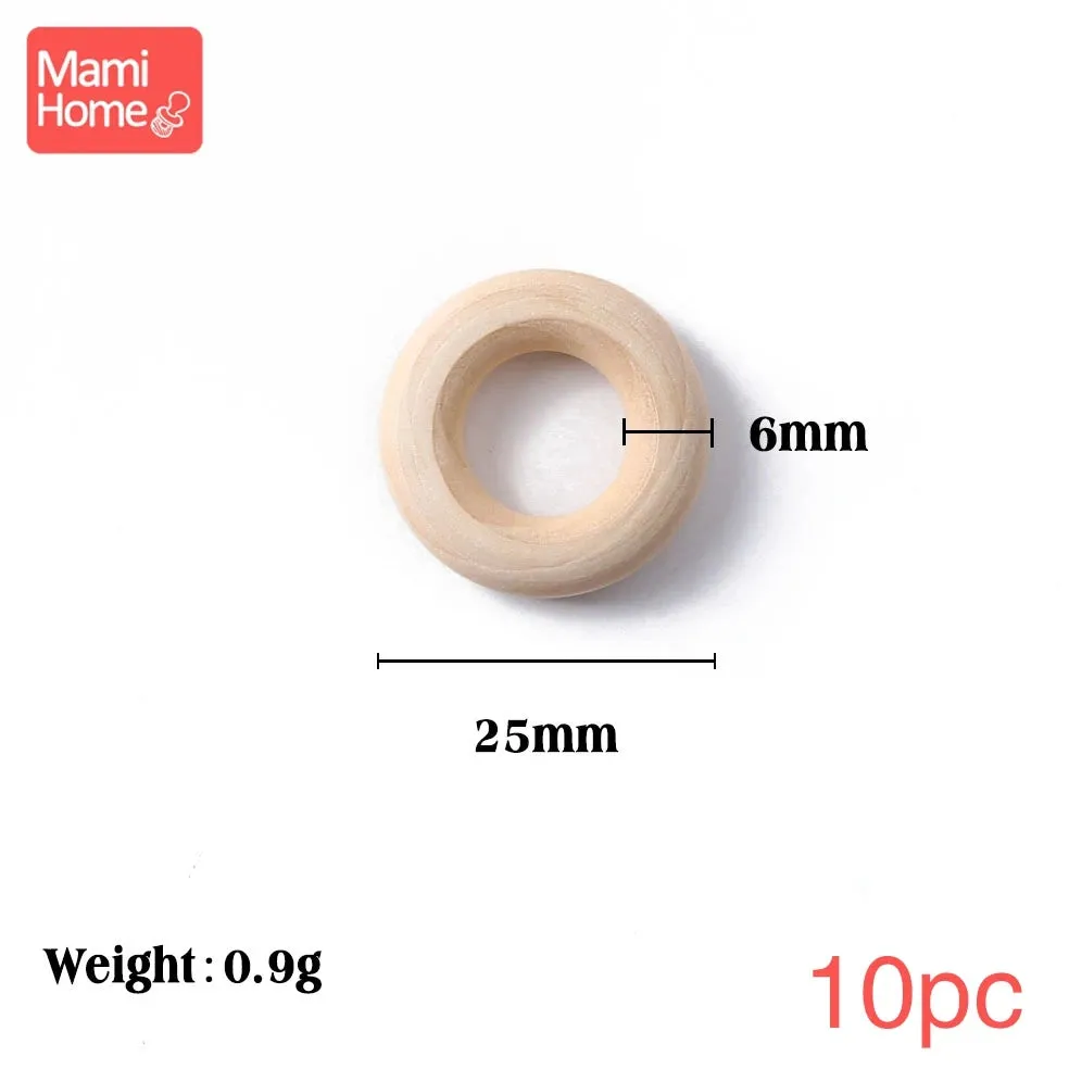 Maple Wooden Teething Rings Set: 10/5/3pcs for DIY Nursing Necklace, Baby Rattles, BPA-Free, Eco-Friendly