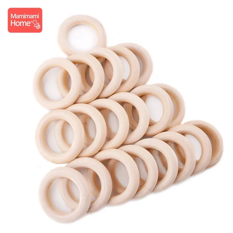 Maple Wooden Teething Rings Set: 10/5/3pcs for DIY Nursing Necklace, Baby Rattles, BPA-Free, Eco-Friendly
